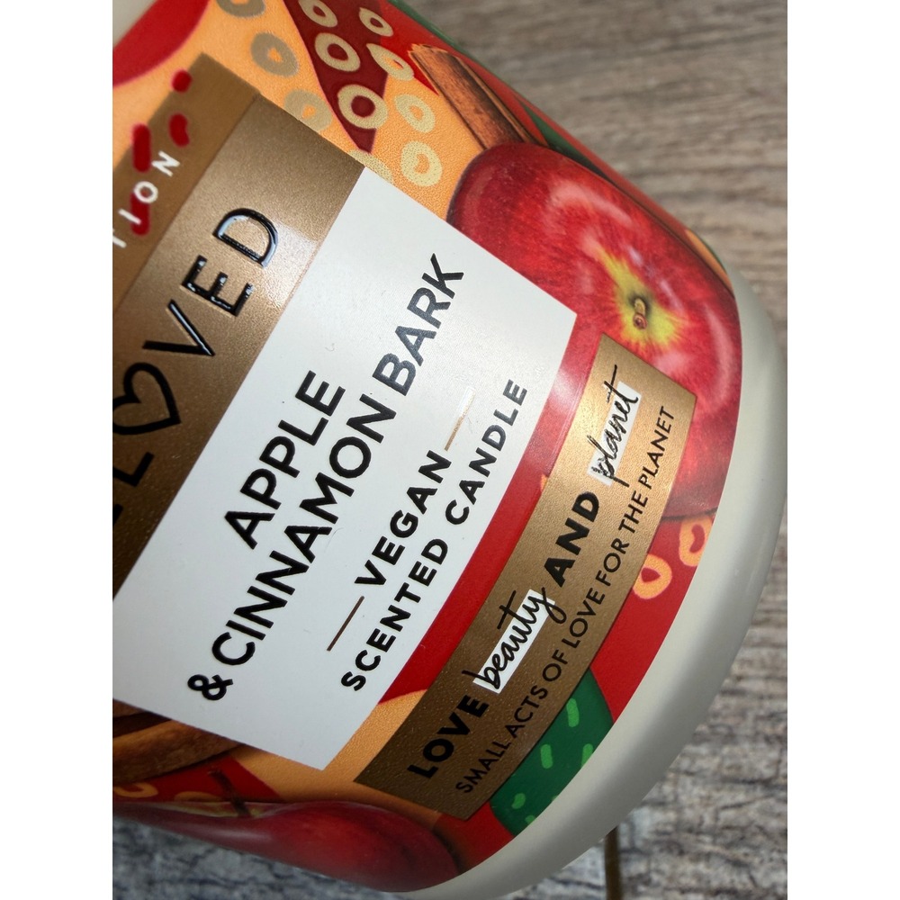 Beloved Apple Cinnamon Bark 3 Wick Candle Large Vegan Limited Edition NWT Fall